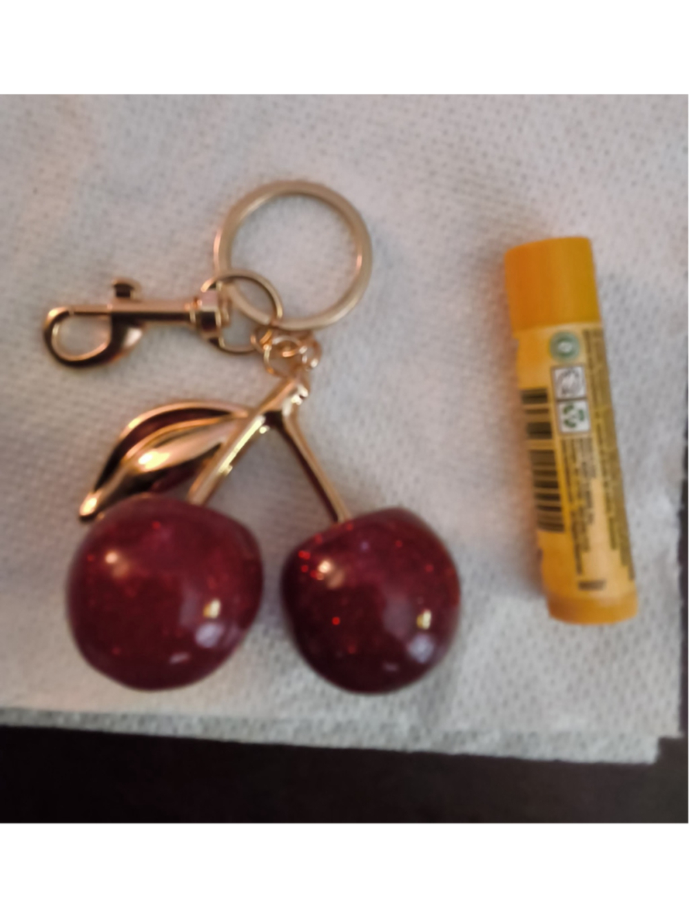 Large sparkle cherry bag charms for choice